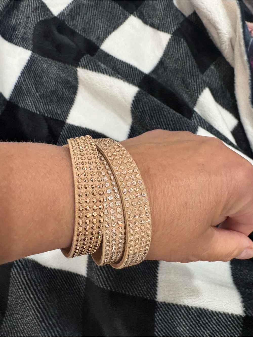 Touchstone Crystal Three-Row Wrap Bracelet in Rose Gold  (IN BOX)